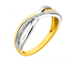 Apart Pierścionek z żółtego złota z diamentami - 0,05 ct - próba 375