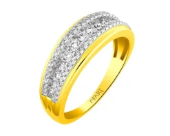 Hot Apart Pierścionek z żółtego złota z diamentami - 0,43 ct - próba 585