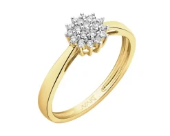 Discount Apart Pierścionek z żółtego złota z brylantami - 0,14 ct - próba 585