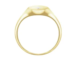 New Apart Pierścionek z żółtego złota z diamentem - sygnet - 0,004 ct - próba 375