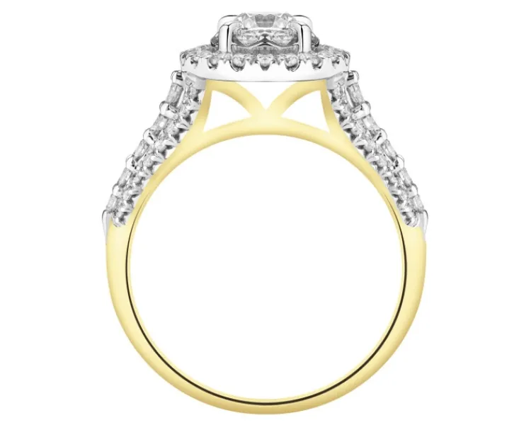 Hot Apart Pierścionek z żółtego złota z brylantami - 1,00 ct - próba 585