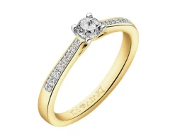 New Apart Pierścionek z żółtego złota z brylantami - 0,31 ct - próba 750