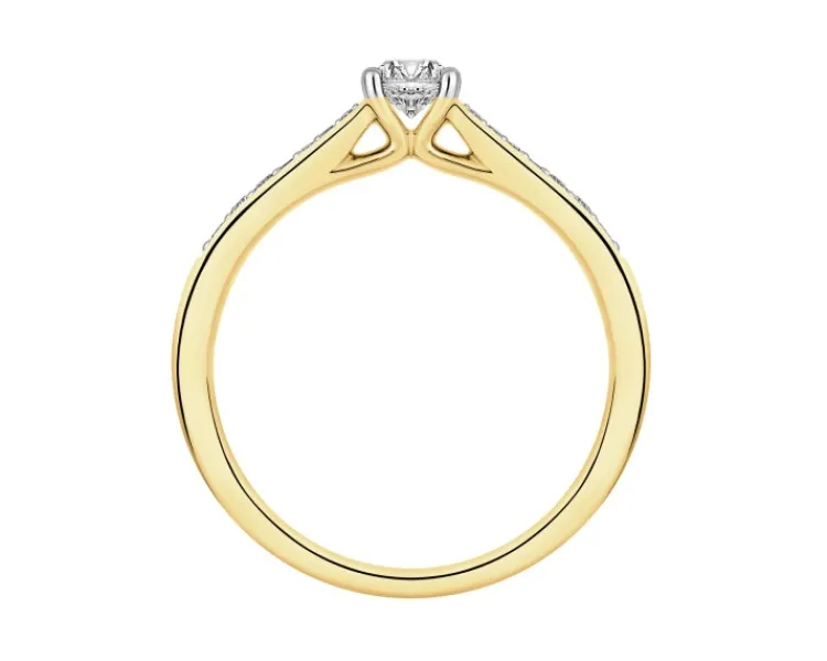 New Apart Pierścionek z żółtego złota z brylantami - 0,31 ct - próba 750