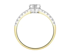 Clearance Apart Pierścionek z żółtego złota z diamentami laboratoryjnymi - serce - 0,67 ct - próba 585