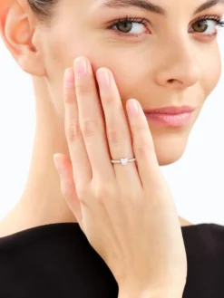 Clearance Apart Pierścionek z żółtego złota z diamentami laboratoryjnymi - serce - 0,67 ct - próba 585