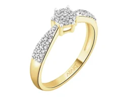 Hot Apart Pierścionek z żółtego złota z diamentami - 0,17 ct - próba 585