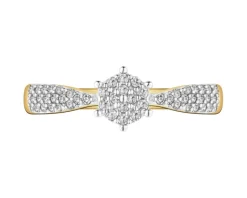 Hot Apart Pierścionek z żółtego złota z diamentami - 0,17 ct - próba 585
