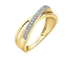 Apart Pierścionek z żółtego złota z diamentami - 0,08 ct - próba 585< Pierścionki
