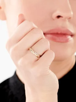 Hot Apart Pierścionek z żółtego złota z diamentami - 0,02 ct - próba 585