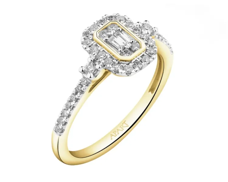 Apart Pierścionek z żółtego złota z diamentami - 0,29 ct - próba 585< Wszystkie