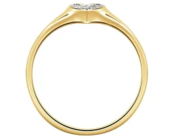 Hot Apart Pierścionek z żółtego złota z diamentami - serce - 0,03 ct - próba 585