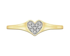 Hot Apart Pierścionek z żółtego złota z diamentami - serce - 0,03 ct - próba 585