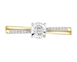 Online Apart Pierścionek z żółtego złota z diamentami - 0,14 ct - próba 585