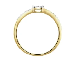 Online Apart Pierścionek z żółtego złota z diamentami - 0,14 ct - próba 585
