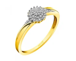 Apart Pierścionek z żółtego złota z diamentami - 0,12 ct - próba 585< Pierścionki