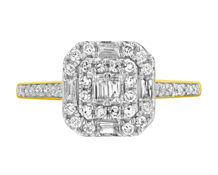 Apart Pierścionek z żółtego złota z diamentami - 0,40 ct - próba 585< Pierścionki