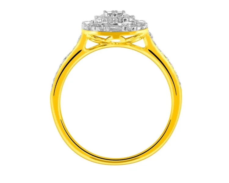 Apart Pierścionek z żółtego złota z diamentami - 0,40 ct - próba 585< Pierścionki