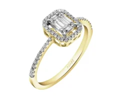 Outlet Apart Pierścionek z żółtego złota z diamentami - 0,30 ct - próba 585