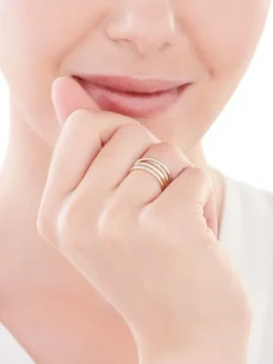 New Apart Pierścionek z żółtego złota z diamentami - 0,13 ct - próba 585