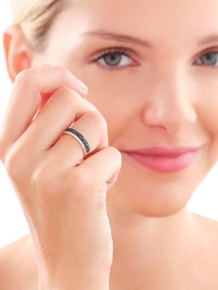 Apart Pierścionek z żółtego złota z diamentami - 0,41 ct - próba 585< Pierścionki
