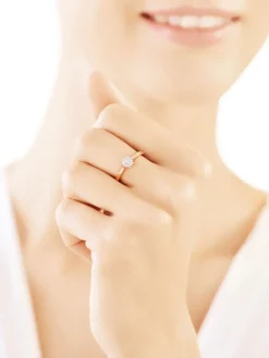 Apart Pierścionek z żółtego złota z brylantami - 0,10 ct - próba 585