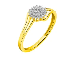 Apart Pierścionek z żółtego złota z diamentami - 0,12 ct - próba 585< Pierścionki