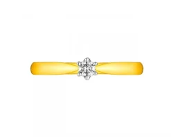 Apart Pierścionek z żółtego złota z brylantem - 0,08 ct - próba 585< Pierścionki