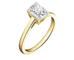 Hot Apart Pierścionek z żółtego złota z diamentem laboratoryjnym - 1,00 ct - próba 750