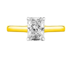 Hot Apart Pierścionek z żółtego złota z diamentem laboratoryjnym - 1,00 ct - próba 750