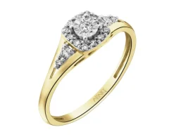 Apart Pierścionek z żółtego złota z diamentami - 0,15 ct - próba 585< Pierścionki