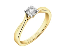 Apart Pierścionek z żółtego złota z brylantem - 0,40 ct - próba 750< Pierścionki