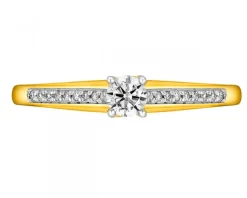 Sale Apart Pierścionek z żółtego złota z brylantami - 0,24 ct - próba 750