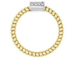 Outlet Apart Pierścionek z żółtego złota z brylantami - 0,13 ct - próba 750
