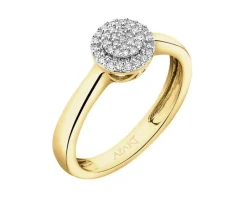 Best Apart Pierścionek z żółtego złota z diamentami - 0,10 ct - próba 585