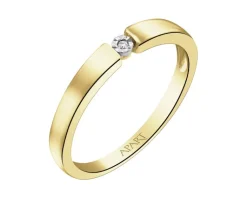 Apart Pierścionek z żółtego złota z brylantem - 0,006 ct - próba 375< Pierścionki