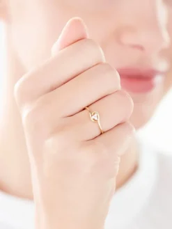 Hot Apart Pierścionek z żółtego złota z brylantami - 0,05 ct - próba 375