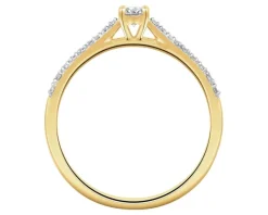 Outlet Apart Pierścionek z żółtego złota z diamentami - 0,30 ct - próba 585
