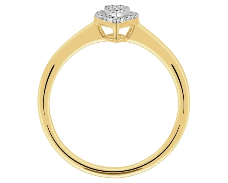 Clearance Apart Pierścionek z żółtego złota z diamentami - 0,09 ct - próba 585