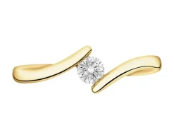 New Apart Pierścionek z żółtego złota z brylantem - 0,18 ct - próba 750