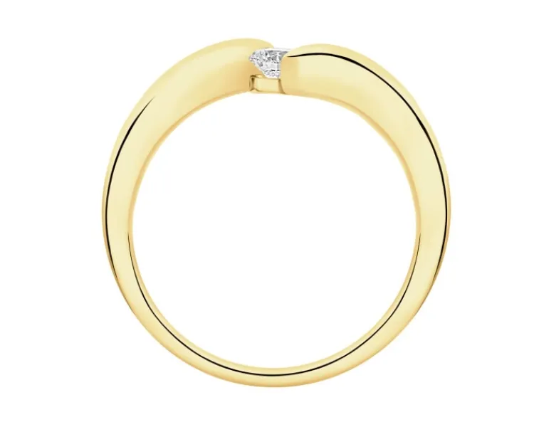 New Apart Pierścionek z żółtego złota z brylantem - 0,18 ct - próba 750