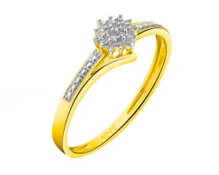 Apart Pierścionek z żółtego złota z diamentami - 0,04 ct - próba 585< Pierścionki