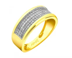 Discount Apart Pierścionek z żółtego złota z diamentami - 0,24 ct - próba 585