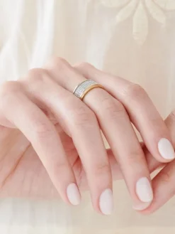 Discount Apart Pierścionek z żółtego złota z diamentami - 0,24 ct - próba 585