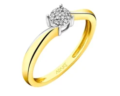 Apart Pierścionek z żółtego złota z diamentami - 0,03 ct - próba 585< Pierścionki