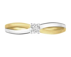 Apart Pierścionek z żółtego złota z brylantem - 0,02 ct - próba 375< Pierścionki