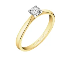 Apart Pierścionek z żółtego złota z brylantem - 0,18 ct - próba 750