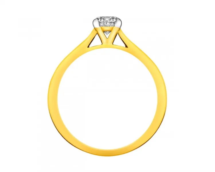 Apart Pierścionek z żółtego złota z brylantem - 0,18 ct - próba 750