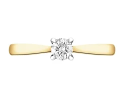 Apart Pierścionek z żółtego złota z brylantem - 0,18 ct - próba 750