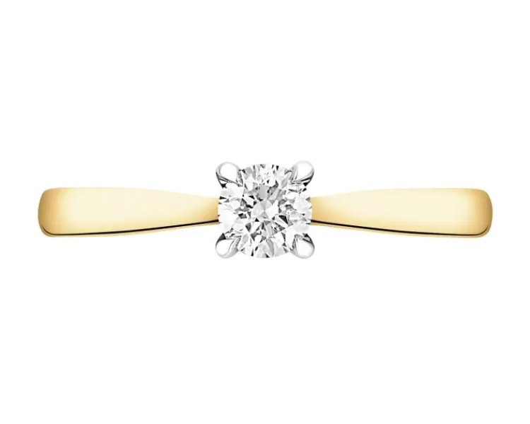 Apart Pierścionek z żółtego złota z brylantem - 0,18 ct - próba 750