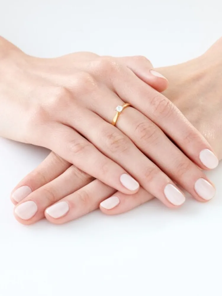 Apart Pierścionek z żółtego złota z brylantem - 0,18 ct - próba 750
